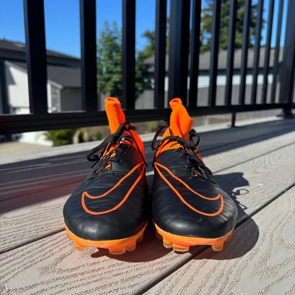 Nike Hypervenom Phantom II AG Leather Black And Orange Men's Size 8